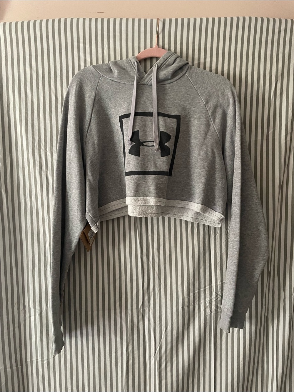 Under Armour Light Gray Hoodie Crop Top